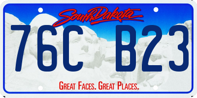 SD license plate 76CB23