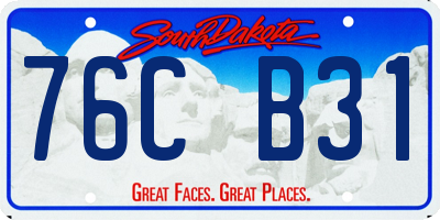 SD license plate 76CB31