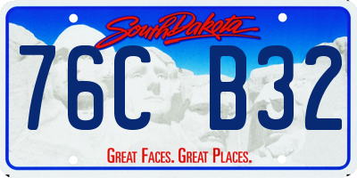 SD license plate 76CB32