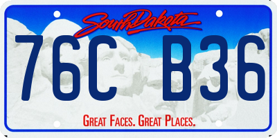 SD license plate 76CB36