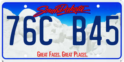 SD license plate 76CB45