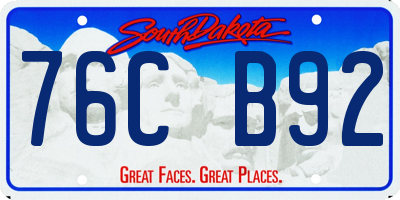 SD license plate 76CB92