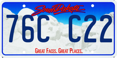 SD license plate 76CC22