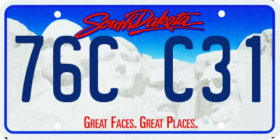 SD license plate 76CC31