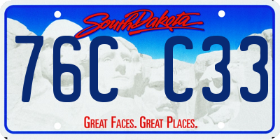 SD license plate 76CC33