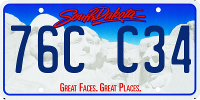 SD license plate 76CC34