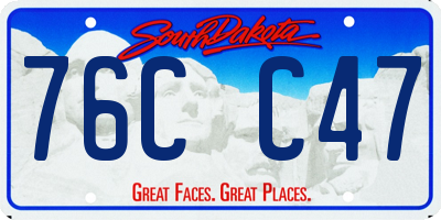 SD license plate 76CC47