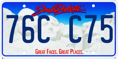 SD license plate 76CC75
