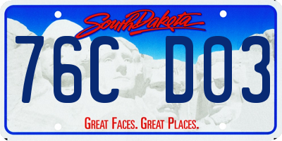 SD license plate 76CD03