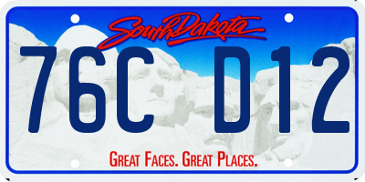 SD license plate 76CD12