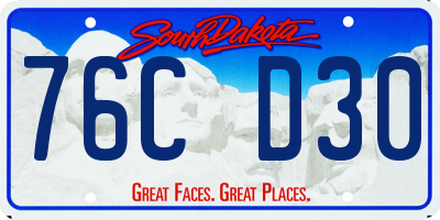 SD license plate 76CD30