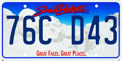 SD license plate 76CD43