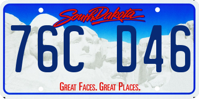 SD license plate 76CD46