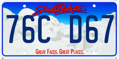 SD license plate 76CD67