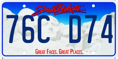 SD license plate 76CD74