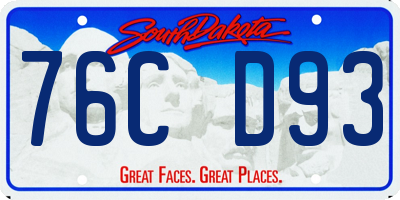 SD license plate 76CD93