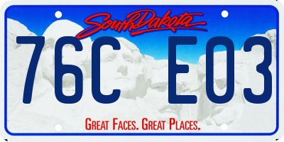 SD license plate 76CE03