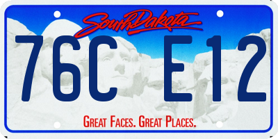 SD license plate 76CE12