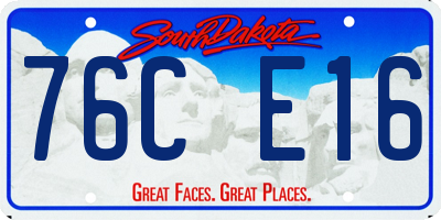 SD license plate 76CE16
