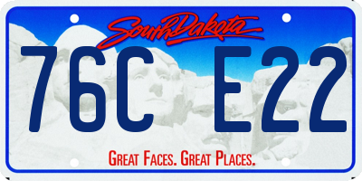 SD license plate 76CE22