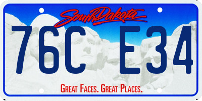 SD license plate 76CE34