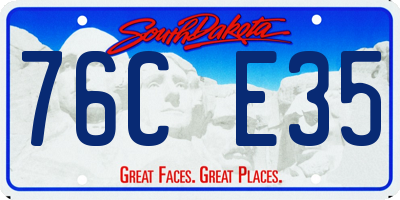 SD license plate 76CE35