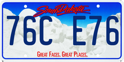 SD license plate 76CE76