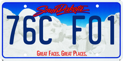 SD license plate 76CF01