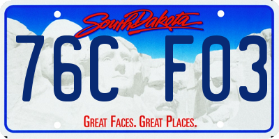 SD license plate 76CF03