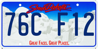 SD license plate 76CF12