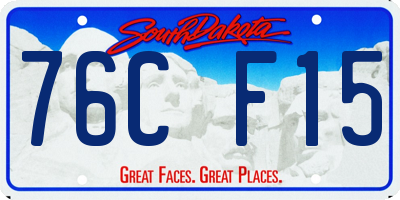 SD license plate 76CF15