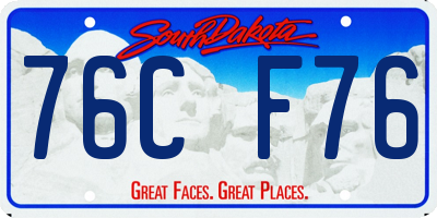 SD license plate 76CF76