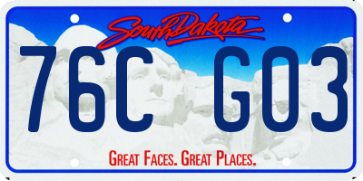 SD license plate 76CG03