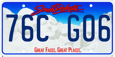 SD license plate 76CG06