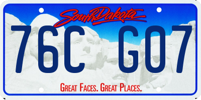 SD license plate 76CG07