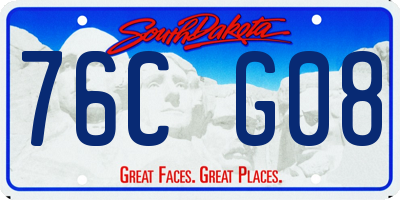 SD license plate 76CG08