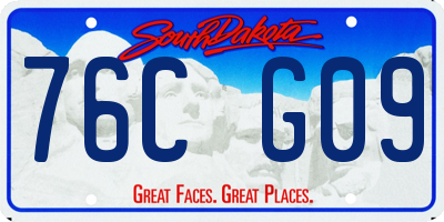 SD license plate 76CG09