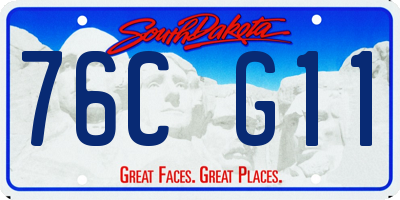 SD license plate 76CG11