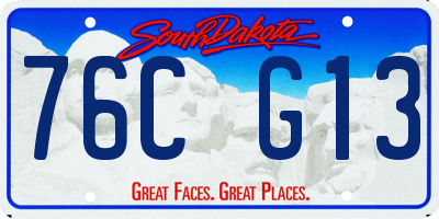 SD license plate 76CG13