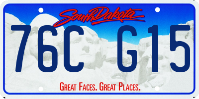 SD license plate 76CG15