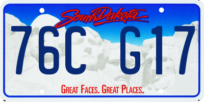SD license plate 76CG17