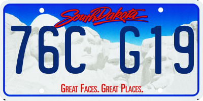 SD license plate 76CG19