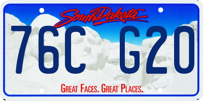 SD license plate 76CG20
