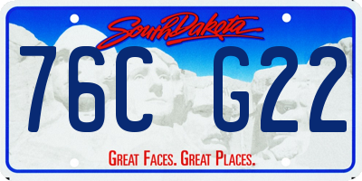 SD license plate 76CG22