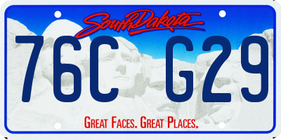 SD license plate 76CG29