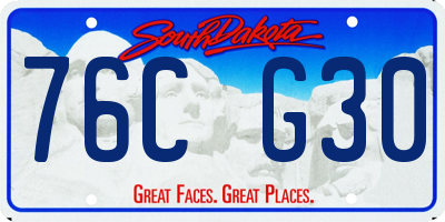 SD license plate 76CG30