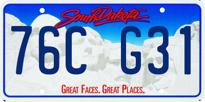 SD license plate 76CG31