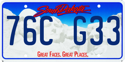 SD license plate 76CG33