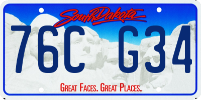 SD license plate 76CG34