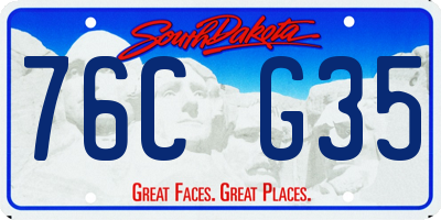 SD license plate 76CG35